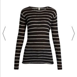R13 100% cashmere black white long sleeve sweater